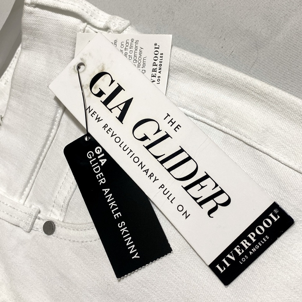 LIVERPOOL Gia Glider The Ankle Skinny Pull-on White Denim Jeans Women's Sz 2/26 - Picture 8 of 9